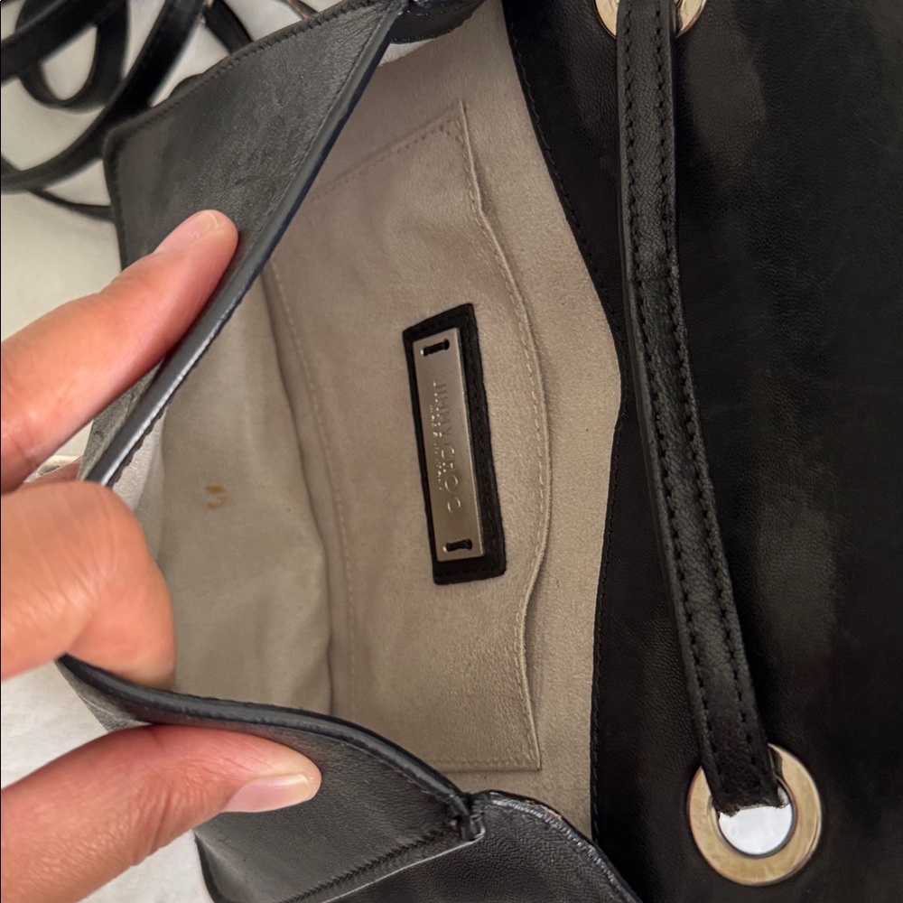 Jimmy Choo Mini Leather Black Silver Star Bag - Picture 7 of 12